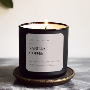 ENKEL ELEGANT MINIMAL MODERN DUSKY ROSA CANDLE FYRKANTIGT KLISTERMÄRKE