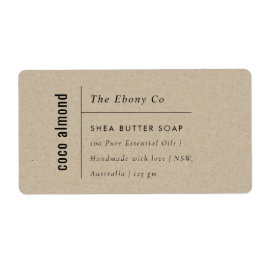 Enkel Elegant - minimal Rustic Kraft Soap-etikett Fraktsedel