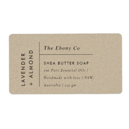 Enkel Elegant - minimal Rustic Kraft Soap-etikett Fraktsedel