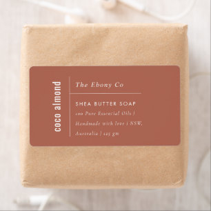 Enkel Elegant - minimal terracotta Rust Soap-etike Fraktsedel