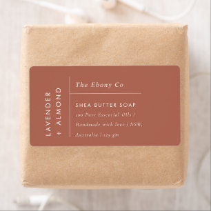 Enkel Elegant - minimal terracotta Rust Soap-etike Fraktsedel