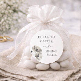 Enkel Elegant - minimalism för svartvitt Runt Klistermärke