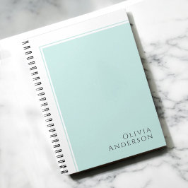 Enkel Elegant Minimalistisk Akvamarin Färgblock Anteckningsbok