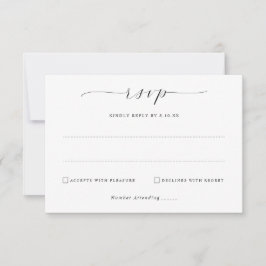 Enkel Elegant Minimalistisk Bröllops-svarskort OSA Kort