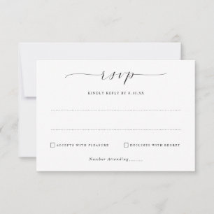 Enkel Elegant Minimalistisk Bröllops-svarskort OSA Kort