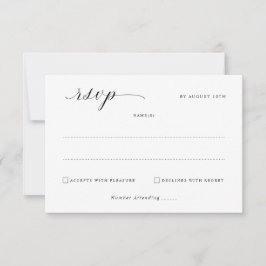 Enkel Elegant Minimalistisk Bröllops Svarsmall Bak OSA Kort