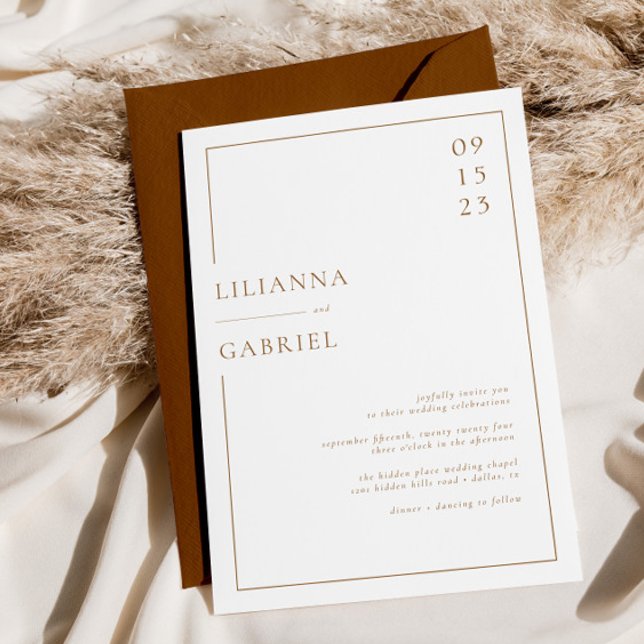 Enkel Elegant, minimalistisk linje Bröllop Inbjudningar (Skapare uppladdad)