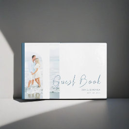 Enkel Elegant Minimalistisk pastellblått Bröllop Gästböcker