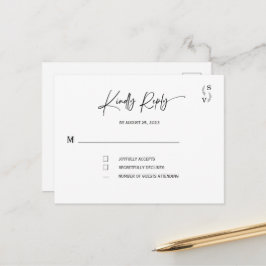 Enkel Elegant Minimalistisk personlig rsvp Vykort