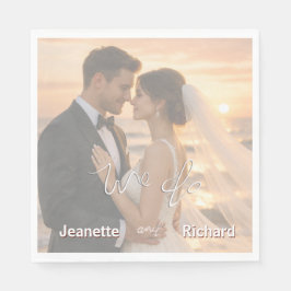 Enkel Elegant Minimalistisk Solnedgång Strand Bröl Pappersservett