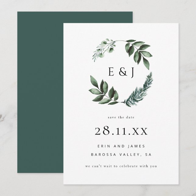 Enkel Elegant Minimalistisk Spara av utandningsluf Datumet (Fram/baksida)