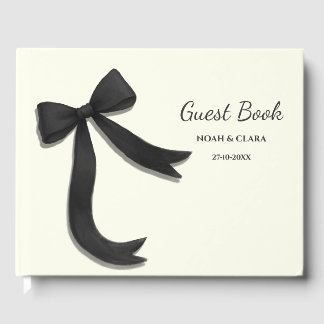Enkel Elegant Minimalistisk Svart Båge Gästbok