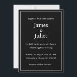 Enkel, Elegant minimalistisk svart och vit bröllop Inbjudningar<br><div class="desc">Denna minimalistiska inbjudan till svart och vitt bröllop utsätter den tidlösa elegansen med sitt rena linjer och monokromatiska färg-system. Fintvätt och flytande typsnitt tillför ett anstånd och belyser viktiga detaljer utan överdrivet detaljerade detaljer. Idealisk för par som vill ha en underskattad sofistikering är tonen för en chic och ett förfinat...</div>