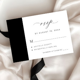 Enkel elegant minimalistisk svart och vit bröllop OSA kort