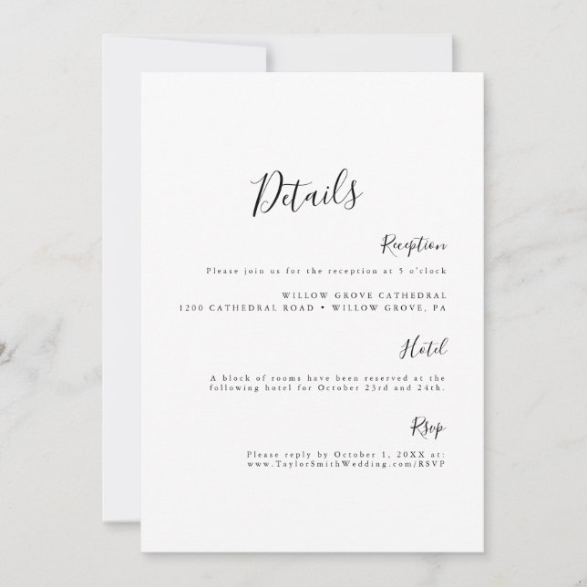 Enkel Elegant minimalistisk Svart&Vit detaljer kor Inbjudningar (Framsida)