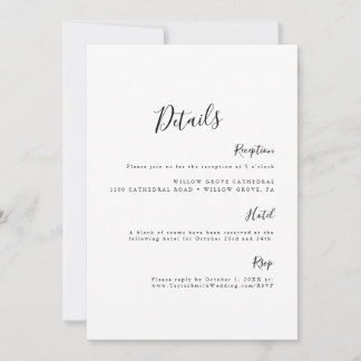 Enkel Elegant minimalistisk Svart&Vit detaljer kor Inbjudningar