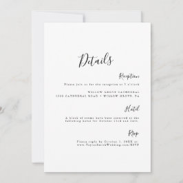 Enkel Elegant minimalistisk Svart&Vit detaljerad k Inbjudningar