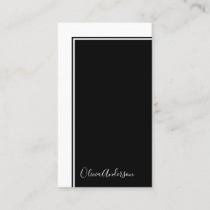 Enkel Elegant - minimalistiskt block Svartvit Färg Visitkort