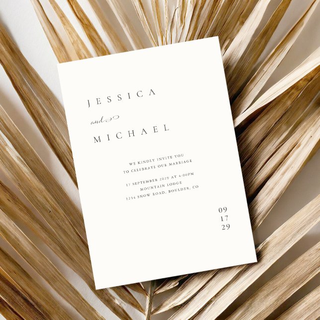 Enkel Elegant - minimalistiskt Bröllop Inbjudningar (Skapare uppladdad)