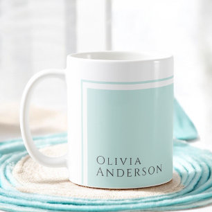 Enkel Elegant - minimalistiskt Färg-block med Namn Kaffemugg
