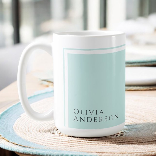 Enkel Elegant - minimalistiskt Färg-block med Namn Kaffemugg (Skapare uppladdad)