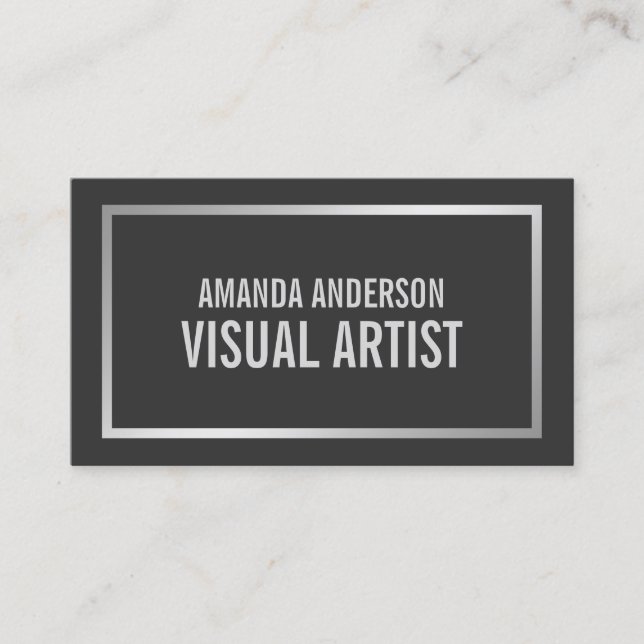 Enkel Elegant - minimalistiskt Silver | AFFÄRSKORT Visitkort (Framsida)