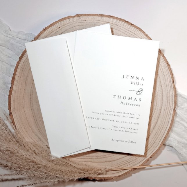 Enkel Elegant, minimalt klassiskt Bröllop Inbjudningar (Simple elegant classic wedding invitations)