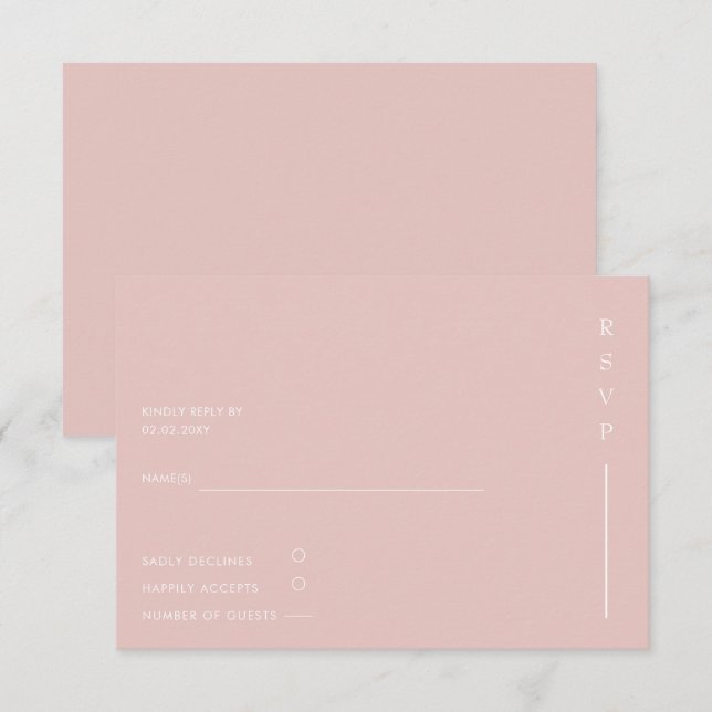 Enkel Elegant - minimalt Modern  Bröllop OSA Kort (Fram/baksida)