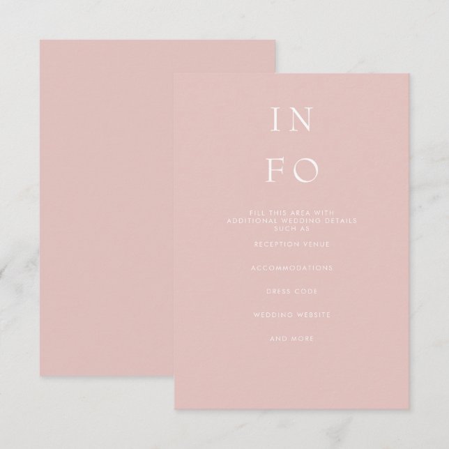 Enkel Elegant - minimalt Modern  Bröllop Tilläggskort (Fram/baksida)