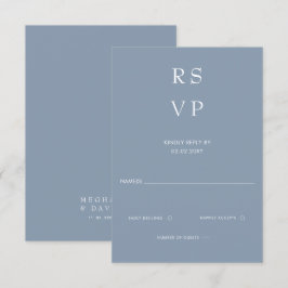 Enkel Elegant - minimalt Modern Dusty Blue Bröllop OSA Kort