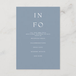 Enkel Elegant - minimalt Modern Dusty Blue Bröllop Tilläggskort