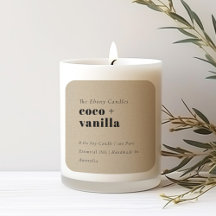 Enkel Elegant - minimalt Rustic Kraft Candle-etike