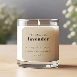 Enkel Elegant - minimalt Rustic Kraft Candle-etike Fyrkantigt Klistermärke