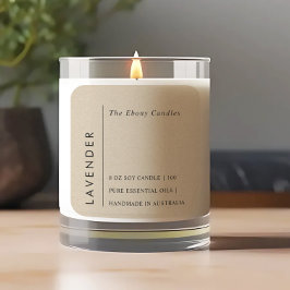 Enkel Elegant - minimalt Rustic Kraft Candle-etike Fyrkantigt Klistermärke