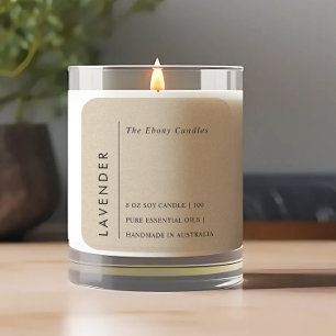 Enkel Elegant - minimalt Rustic Kraft Candle-etike Fyrkantigt Klistermärke