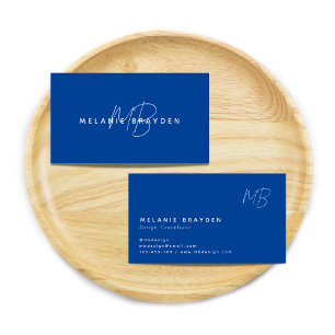 Enkel Elegant, minsta lilla, två monogram Visitkort