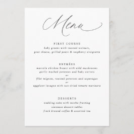 Enkel Elegant Mjuk kalligrafi Bröllop Menu Meny
