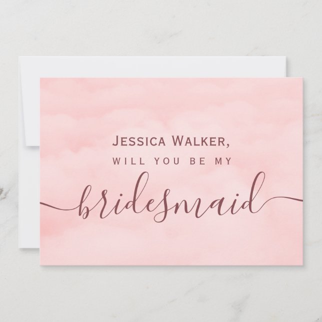 Enkel Elegant Mjuk Moln min brudtärna Inbjudningar (Framsida)