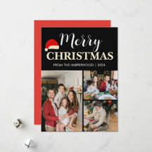 Enkel Elegant, modern 3-fotojulfamilj