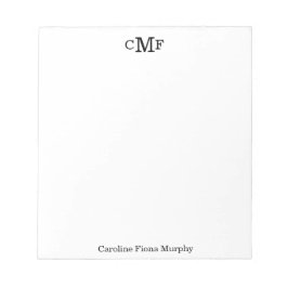 Enkel Elegant Modern Basic 3 Monogram - början Anteckningsblock