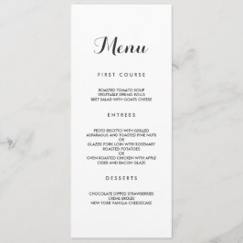 Enkel Elegant | Modern Bröllop Menu Meny