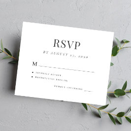 Enkel elegant modern bröllops-rsvp-kort med budget