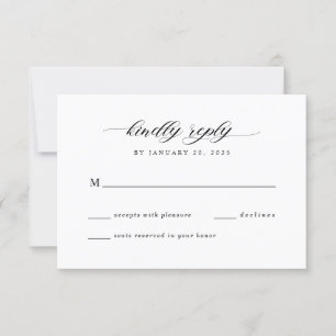 Enkel Elegant Modern Classic Typography Bröllop OSA Kort