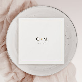 Enkel Elegant Modern Classy Bröllop Monogram Pappersservett