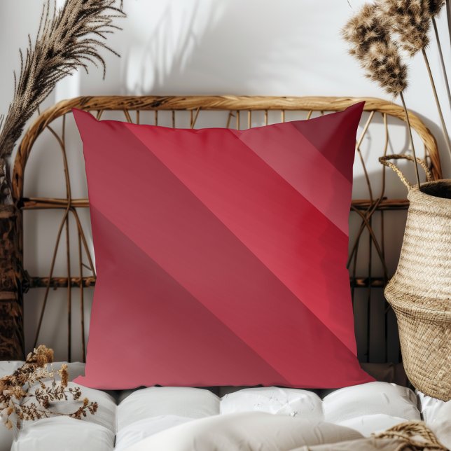 Enkel Elegant Modern diagonal Rand Red Kudde (Skapare uppladdad)