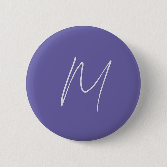Enkel Elegant Modern Egen Namn Monogram Knapp (Framsida)