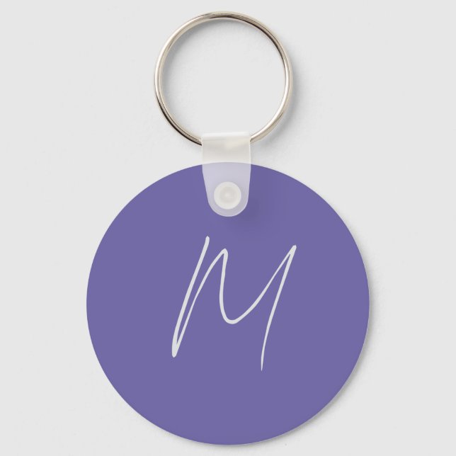 Enkel Elegant Modern Egen Namn Monogram Nyckelring (Framsida)