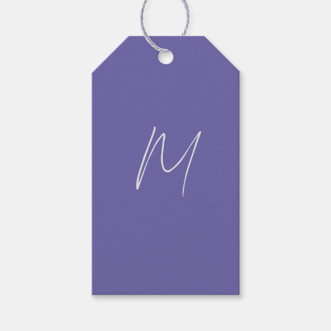 Enkel Elegant Modern Egen Namn Monogram Presentetikett (Framsidan)