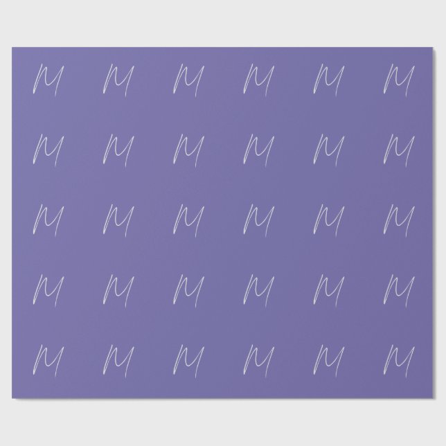Enkel Elegant Modern Egen Namn Monogram Presentpapper (Platt)