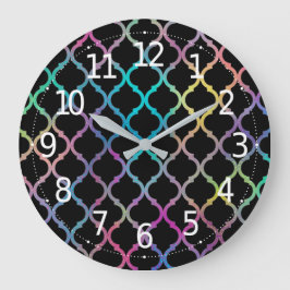Enkel Elegant Modern färgfull marockansk Mönster | Stor Klocka